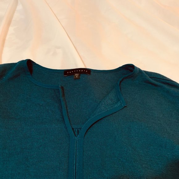 Sanctuary Deep Teal Layered Look Sweater Size S - Picture 3 of 9